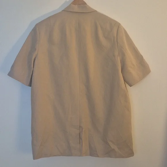NWT COS Sand Short Sleeve Blazer Linen Cotton - Chic Professional Staple Size 10 - Picture 5 of 12